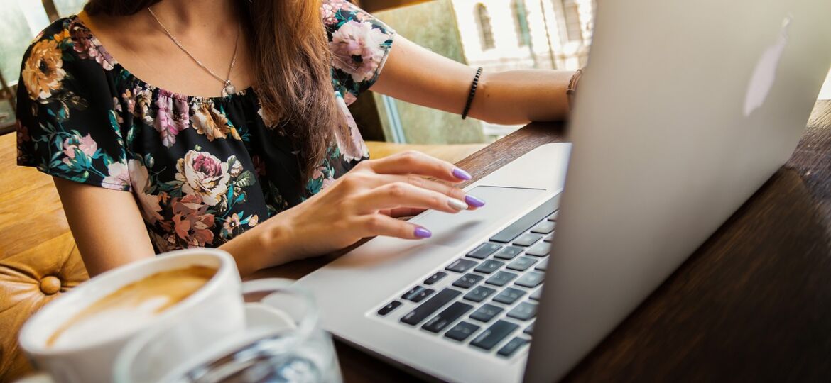 woman, laptop, desk